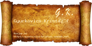 Gyurkovics Kristóf névjegykártya