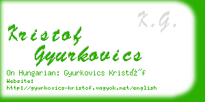 kristof gyurkovics business card